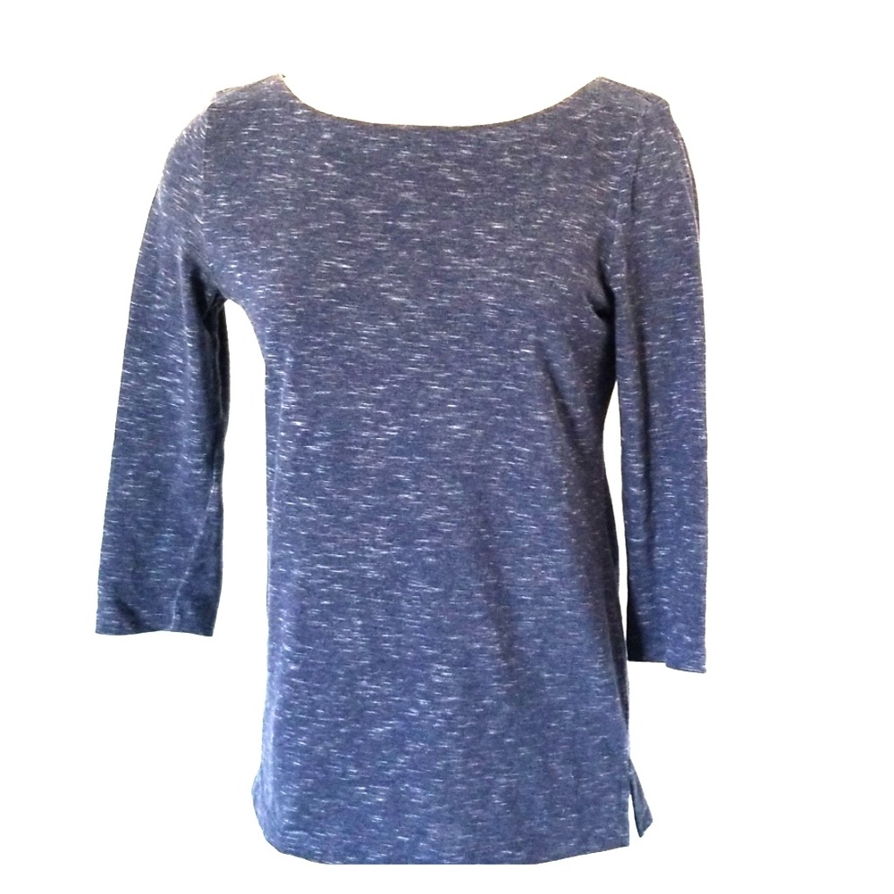 Loft outlet navy boatneck 3/4 sleeve top